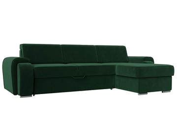Угловой раскладной диван Лига-025, Зеленый (Велюр) в Рязани