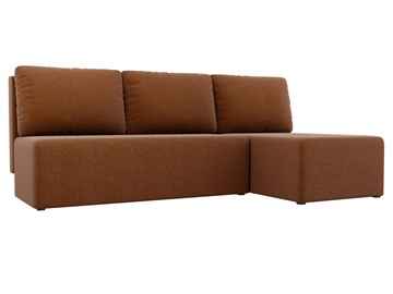 Угловой раскладной диван Поло, Коричневый (рогожка) в Рязани