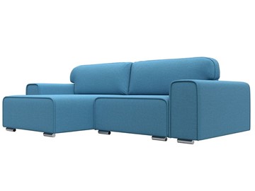 Угловой диван с оттоманкой Лига-029, Амур голубой (Рогожка) в Рязани