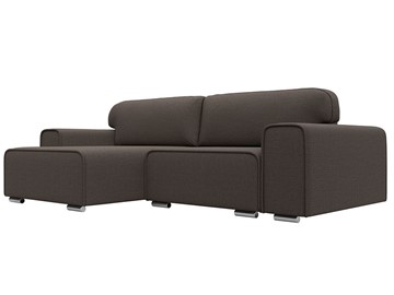 Угловой диван с оттоманкой Лига-029, Амур коричневый (Рогожка) в Рязани