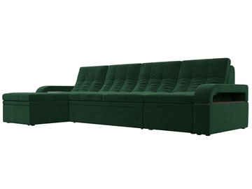 Угловой раскладной диван Лига-035 Лонг, Зеленый (Велюр) в Рязани