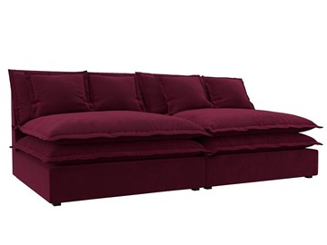 Прямой диван Лига-040, Бордовый (микровельвет) в Рязани