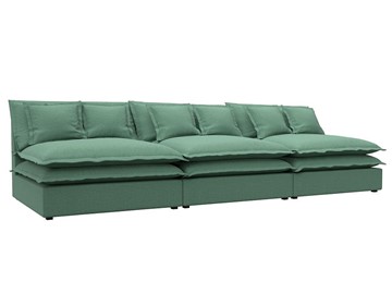 Прямой диван Лига-040 Лонг, Амур зеленый (Рогожка) в Рязани