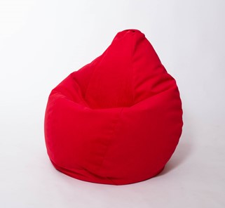 Кресло-мешок Груша большое, велюр однотон, красное в Рязани
