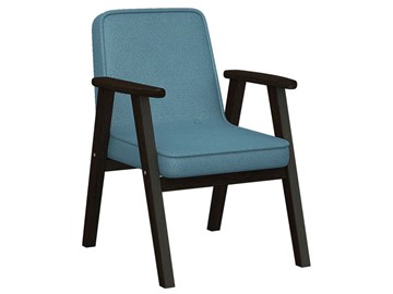 Кресло Ретро ткань голубой, каркас венге в Рязани