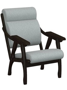 Кресло мягкое Вега 10 ткань серый, каркас венге в Рязани