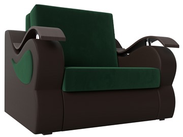 Раскладное кресло Меркурий (60), Зеленый\Коричневый (Велюр\Экокожа) в Рязани