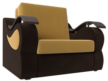Кресло-кровать Меркурий (60), Желтый\коричневый (Микровельвет\Экокожа) в Рязани
