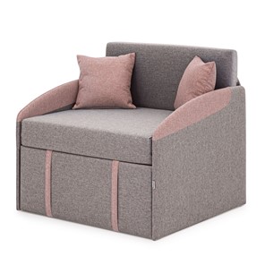 Кресло-кровать Polto серо-коричневый/клубничный мусс (рогожка) в Рязани