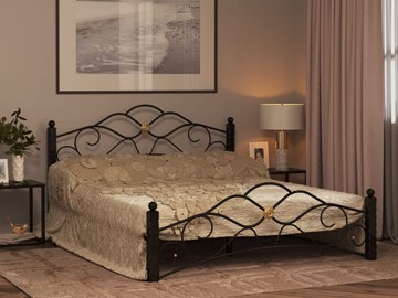 Кровать 2-спальная Гарда 3, 160х200, черная в Рязани