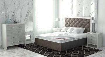 Кровать с механизмом Сарма Манхэттен 160х200 (с коробом), высота спинки - 140 см в Рязани