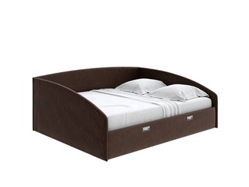 Двуспальная кровать Bono 160х200, Рогожка (Levis 37 Шоколад) в Рязани