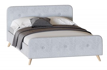 Кровать двуспальная Сиерра 1600 (с подъемным механизмом и коробом) Аура серый в Рязани