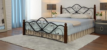 Двуспальная кровать Венера 1, 1600, черный/шоколад в Рязани