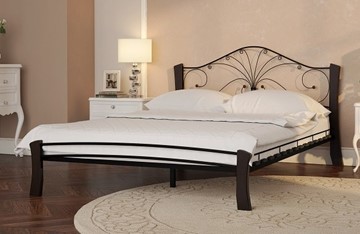 Спальная кровать Фортуна 4 Лайт, 1400, черный/шоколад в Рязани