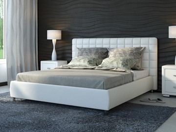 Кровать спальная Corso-3 160х200, Экокожа (Белый) в Рязани