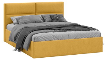 Кровать с мягким изголовьем Глосс Тип 1 (Микровелюр Wellmart Yellow) в Рязани