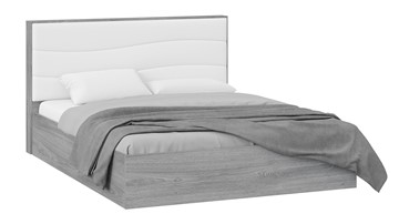 Кровать с мягким изголовьем Миранда тип 1 (Дуб Гамильтон/Белый глянец) в Рязани