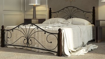Кровать 2-спальная Фортуна 1, 1600, черный/шоколад в Рязани