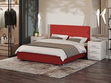 Кровать 2-х спальная Proson Neo 160х200, Велюр (Forest 13 Красный) в Рязани