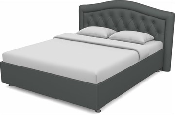 Спальная кровать Луиза 1400 с основанием (Nitro Grey) в Рязани