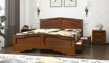 Кровать с выкатными ящиками Елена (Орех) 140х200 в Рязани