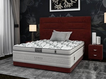 Спальная кровать Modern Compact/Ваsement 160х200, Микровелюр (Manhattan Гранатовый) в Рязани