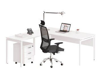 Офисный комплект мебели А4 (металлокаркас DUE) белый премиум / металлокаркас белый в Рязани