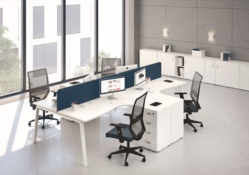 Комплект офисной мебели А4 (металлокаркас TRE) белый премиум / металлокаркас белый в Рязани