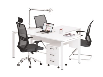 Комплект офисной мебели А4 (металлокаркас UNO) белый премиум / металлокаркас белый в Рязани