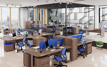 Комплект офисной мебели Wave 1, два рабочих места в Рязани