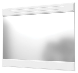 Настенное зеркало Олимп с декоративными планками (белый) в Рязани