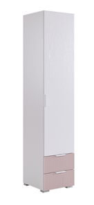Шкаф-пенал с ящиками Зефир 107.01 (белое дерево/пудра розовая (эмаль)) в Рязани