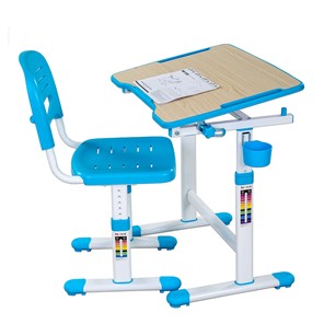Растущий стол и стул FauDesk Piccolino II Blue в Рязани