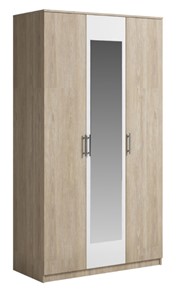 Шкаф 3 двери Genesis Светлана, с зеркалом, белый/дуб сонома в Рязани