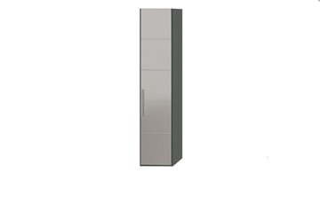 Шкаф распашной Наоми с зеркальной дверью правый, цвет Фон серый, Джут  СМ-208.07.02 R в Рязани