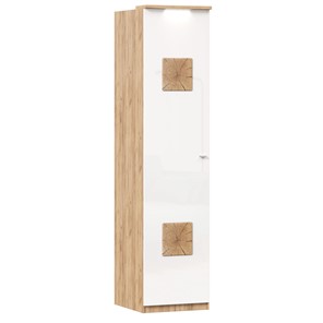 Шкаф одностворчатый с декор. накладками Фиджи 659.225, белый в Рязани