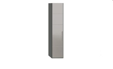 Распашной шкаф Наоми с зеркальной дверью левый, цвет Фон серый, Джут СМ-208.07.02 L в Рязани