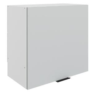 Шкаф на кухню Стоун L600 Н566 (1 дв. гл.) (белый/лайт грей софттач) в Рязани