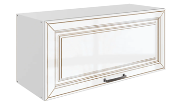 Шкаф кухонный Атланта L800 Н360 (1 дв. гл.) эмаль (белый/белый глянец патина золото) в Рязани