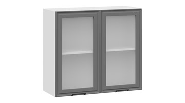 Навесной кухонный шкаф Белладжио 1В8С (Белый, Софт графит) в Рязани