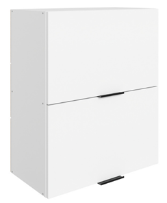 Шкаф кухонный Стоун L600 Н720 (2 дв. гл. гориз.) (белый/джелато софттач) в Рязани