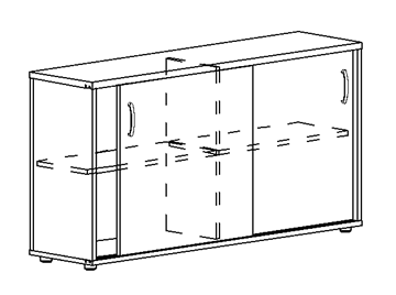 Шкаф-купе низкий Albero, для 2-х столов 60 (124,4х36,4х75,6) в Рязани
