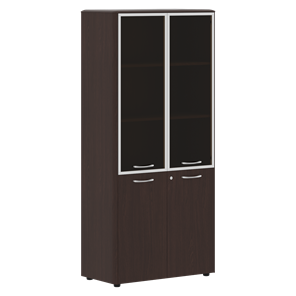 Шкаф комбинированный с дверьми в алюминиевой рамке с замком DIONI Венге DHC 85.7(Z)  (850х430х1930) в Рязани