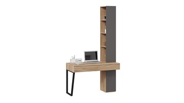 Стол с ящиками со шкафом комбинированным Порто СМ-393.15.012 (Яблоня Беллуно/Графит софт) в Рязани