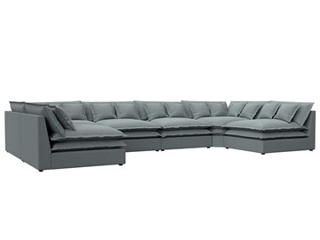 Большой П-образный диван Лига-040, Амур серый (рогожка) в Рязани