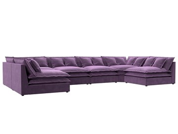Большой П-образный диван Лига-040, Сиреневый (микровельвет) в Рязани