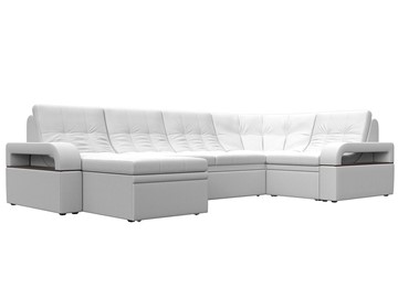 П-образный диван Лига-035, Белый (Экокожа) в Рязани