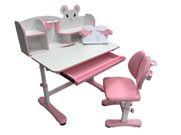 Растущий стол и стул Carezza Pink FUNDESK в Рязани