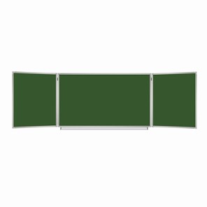Доска для мела магнитная Brauberg 3-х элементная 100х150/300 см, 5 рабочих поверхностей, зеленая, BRAUBERG, 231707 в Рязани